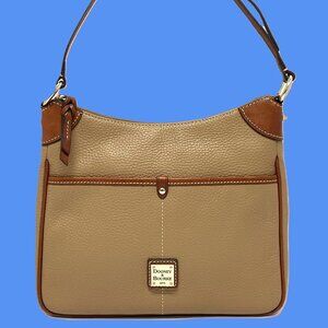 **SOLD** DOONEY &  BOURKE Handbag Beige Tan Pebbled Leather Adj Strap **EUC**
